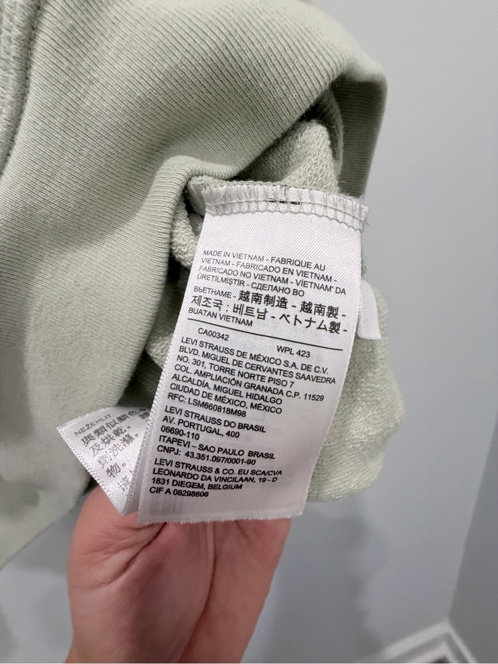 Levi’s Sage Green Cropped Boxy Logo Hoodie XL - Picture 6 of 9